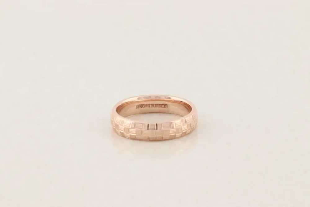 14k Rose Gold Textured Etched Hollow Infinity Ban… - image 8