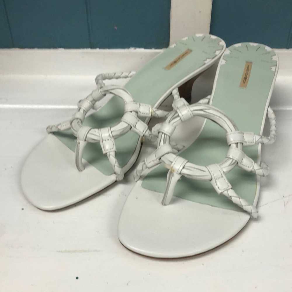 Vintage Max Studio woven leather white sandals ki… - image 1