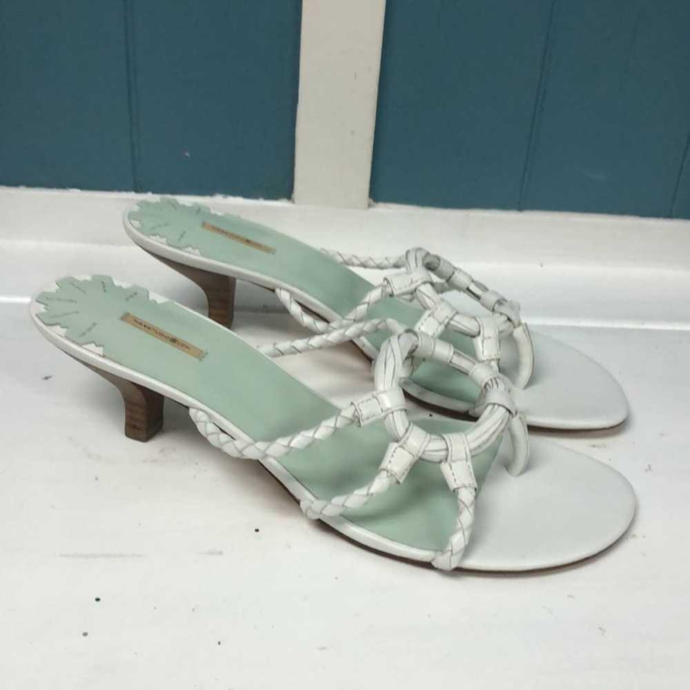 Vintage Max Studio woven leather white sandals ki… - image 2