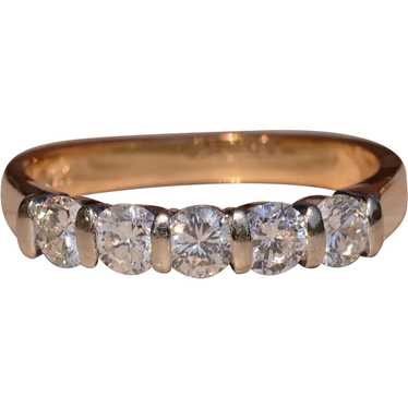 Stackable Band Bar set with Natural Diamonds