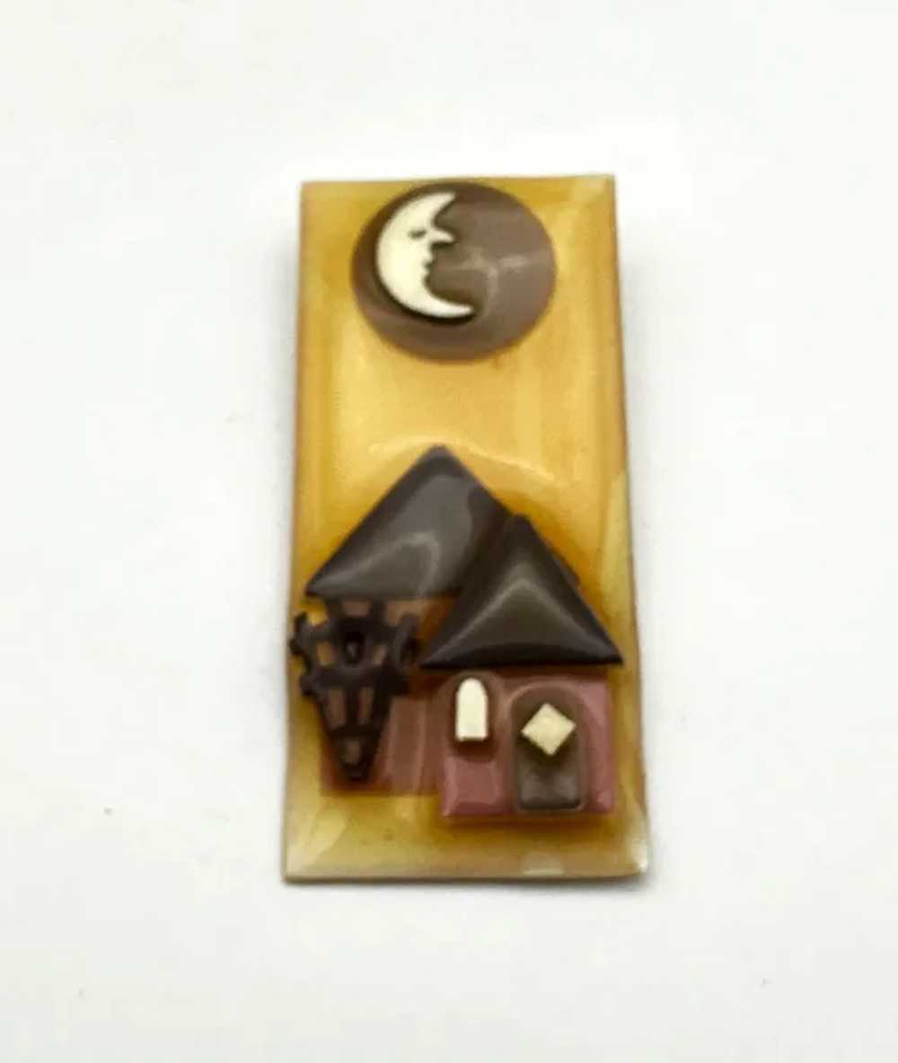 LUCINDA HOUSE PINS signed Fall Colors House with … - image 2