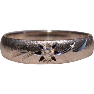 Mid Century Modern Textured Natural Diamond Ring