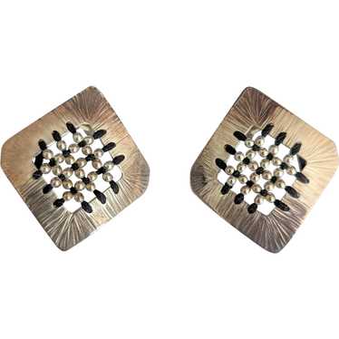 Sterling Silver Woven Beads  Earrings - image 1