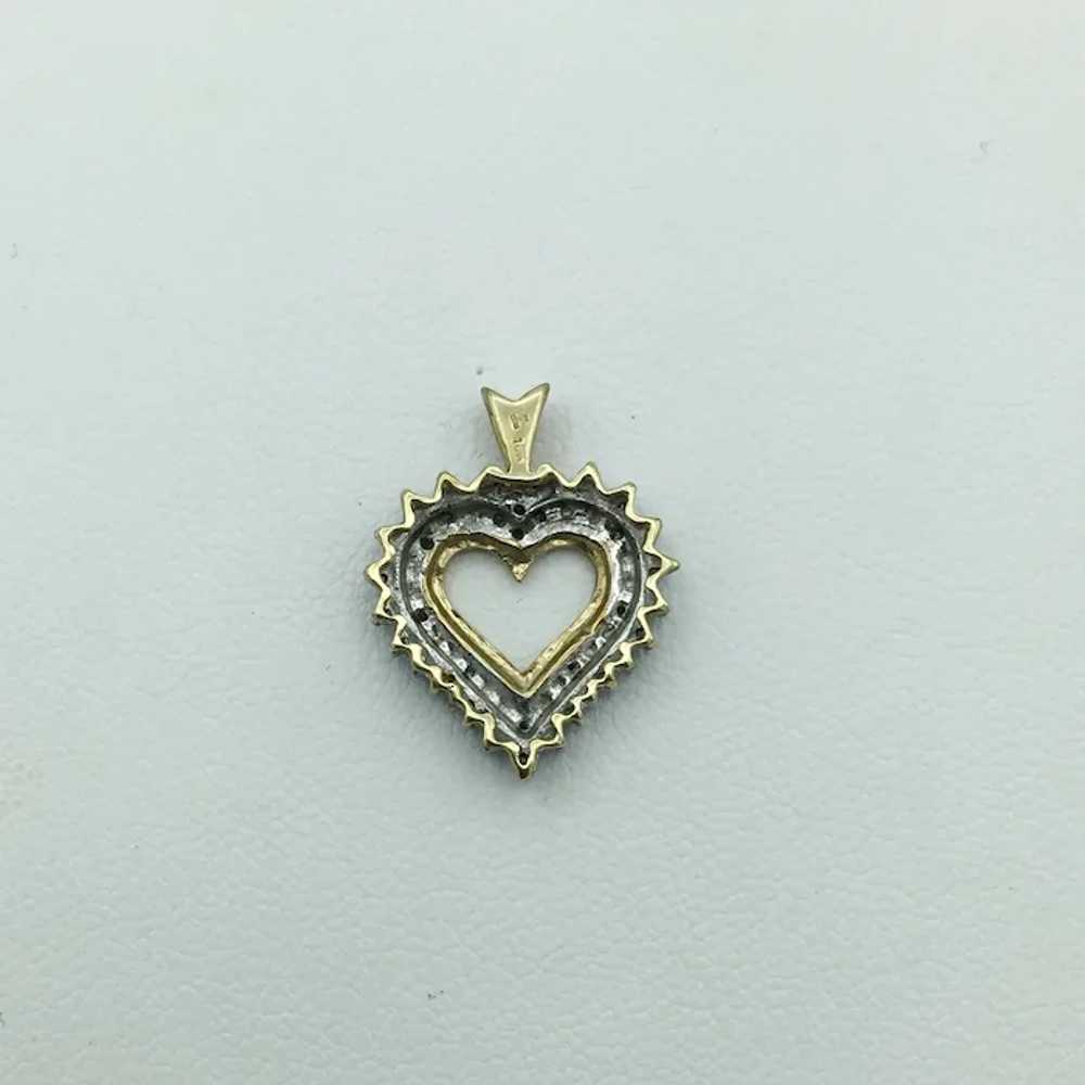 10K .17ctw Diamond Heart Pendant - image 2