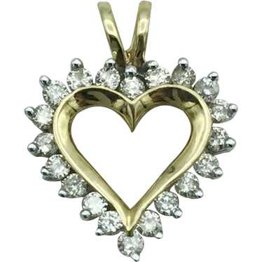 14K .50ctw Diamond Heart Pendant - image 1