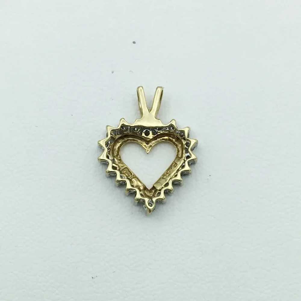 14K .50ctw Diamond Heart Pendant - image 2