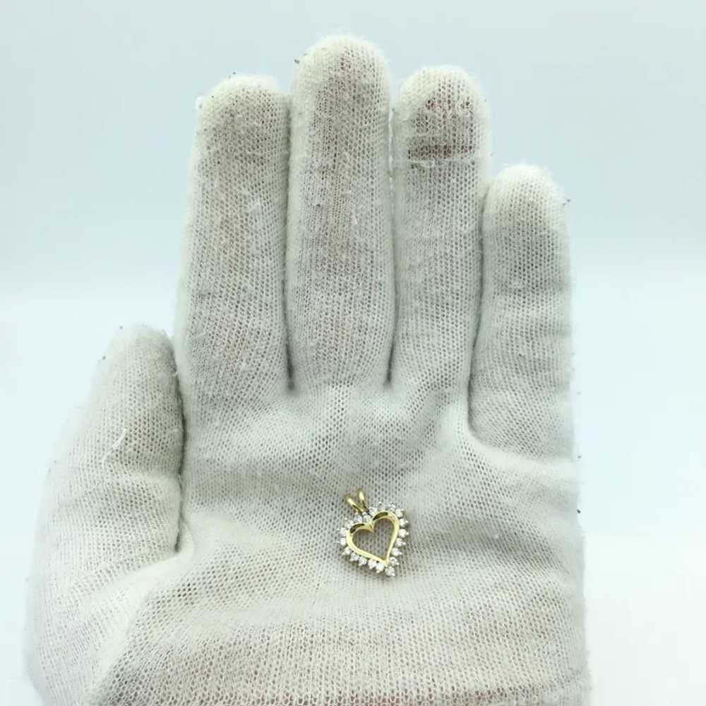 14K .50ctw Diamond Heart Pendant - image 3