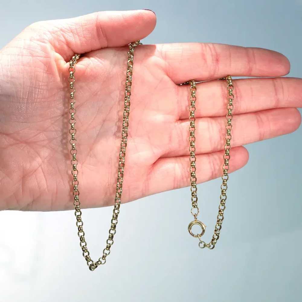 Antique Edwardian 9k Gold 23 inch long Chain Neck… - image 11
