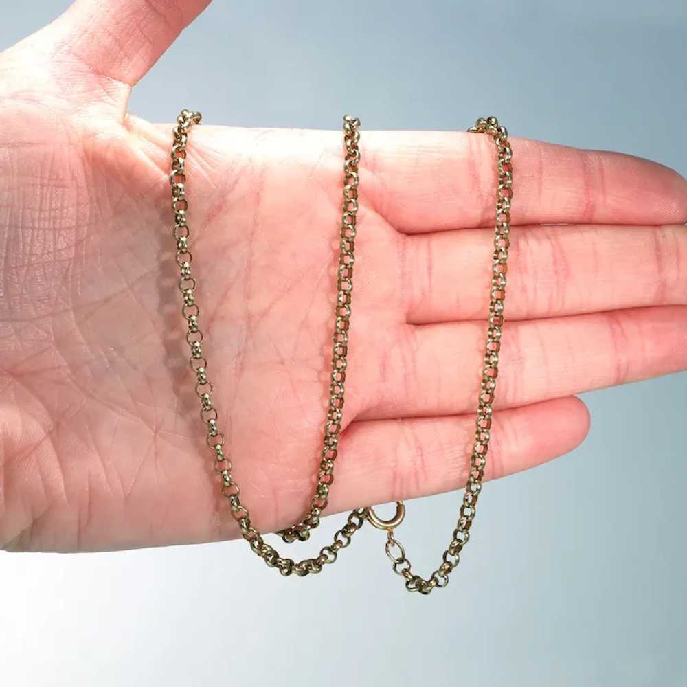 Antique Edwardian 9k Gold 23 inch long Chain Neck… - image 2