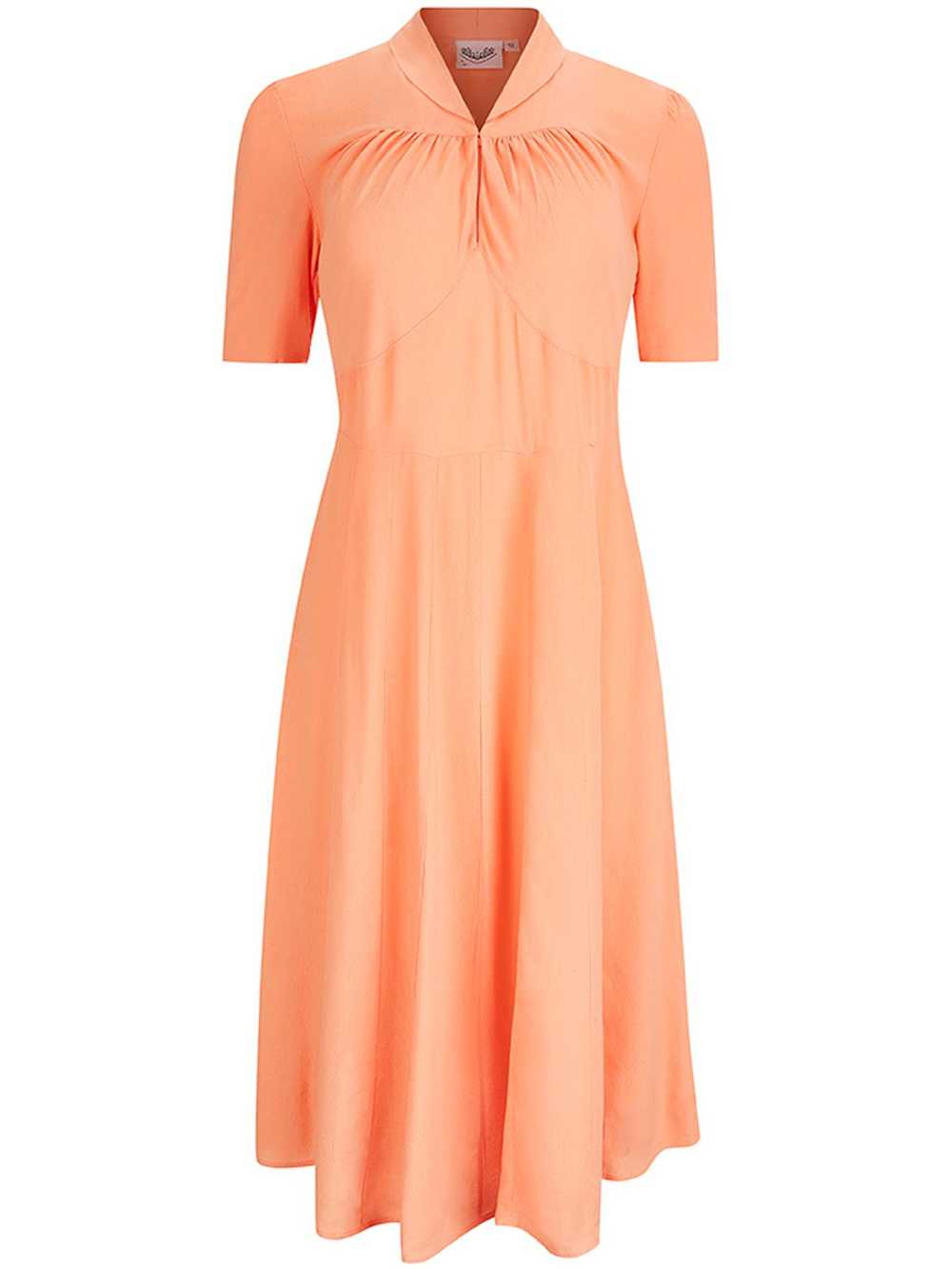 1940s Vintage Matinee Dress in Pan Stik Peach - image 1