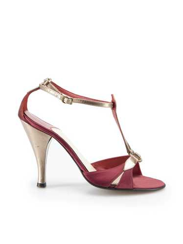 Marc Jacobs Burgundy Satin T-Strap Sandals - image 1
