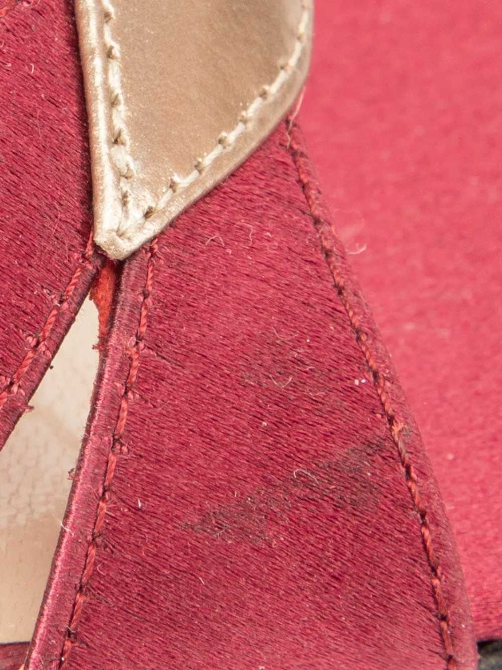 Marc Jacobs Burgundy Satin T-Strap Sandals - image 5