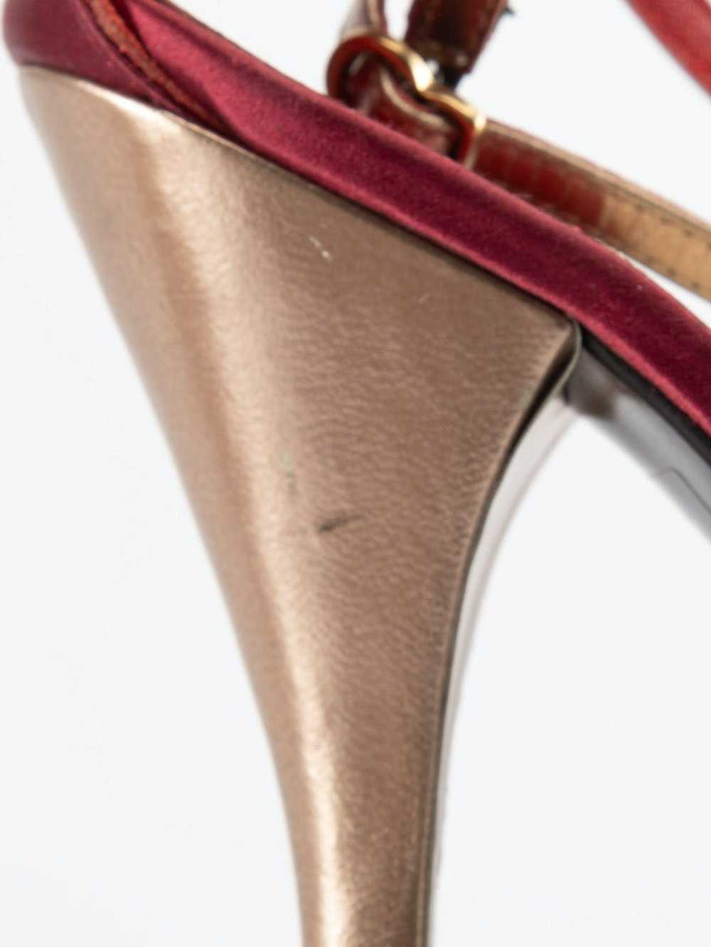 Marc Jacobs Burgundy Satin T-Strap Sandals - image 6