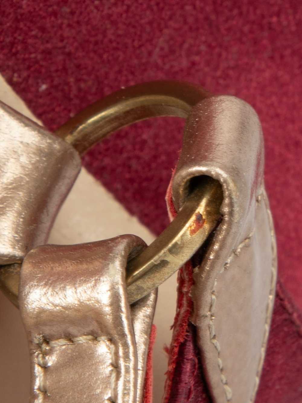 Marc Jacobs Burgundy Satin T-Strap Sandals - image 7