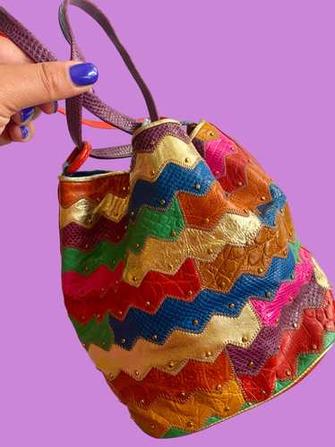 Multicolor Sharif Wearable Art Leather Purse