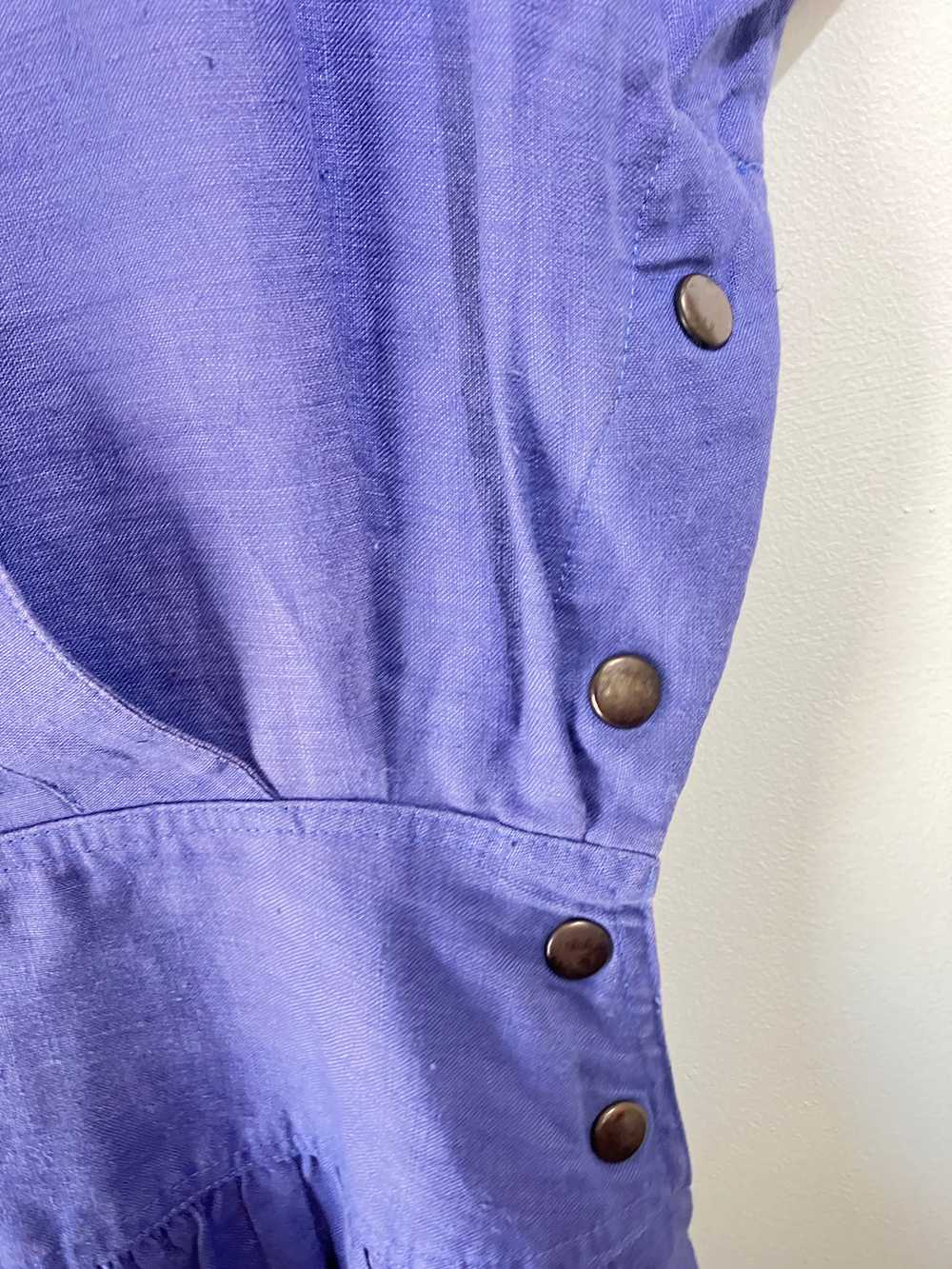 Vintage Ann Taylor 80's Periwinkle Linen Dress - image 3