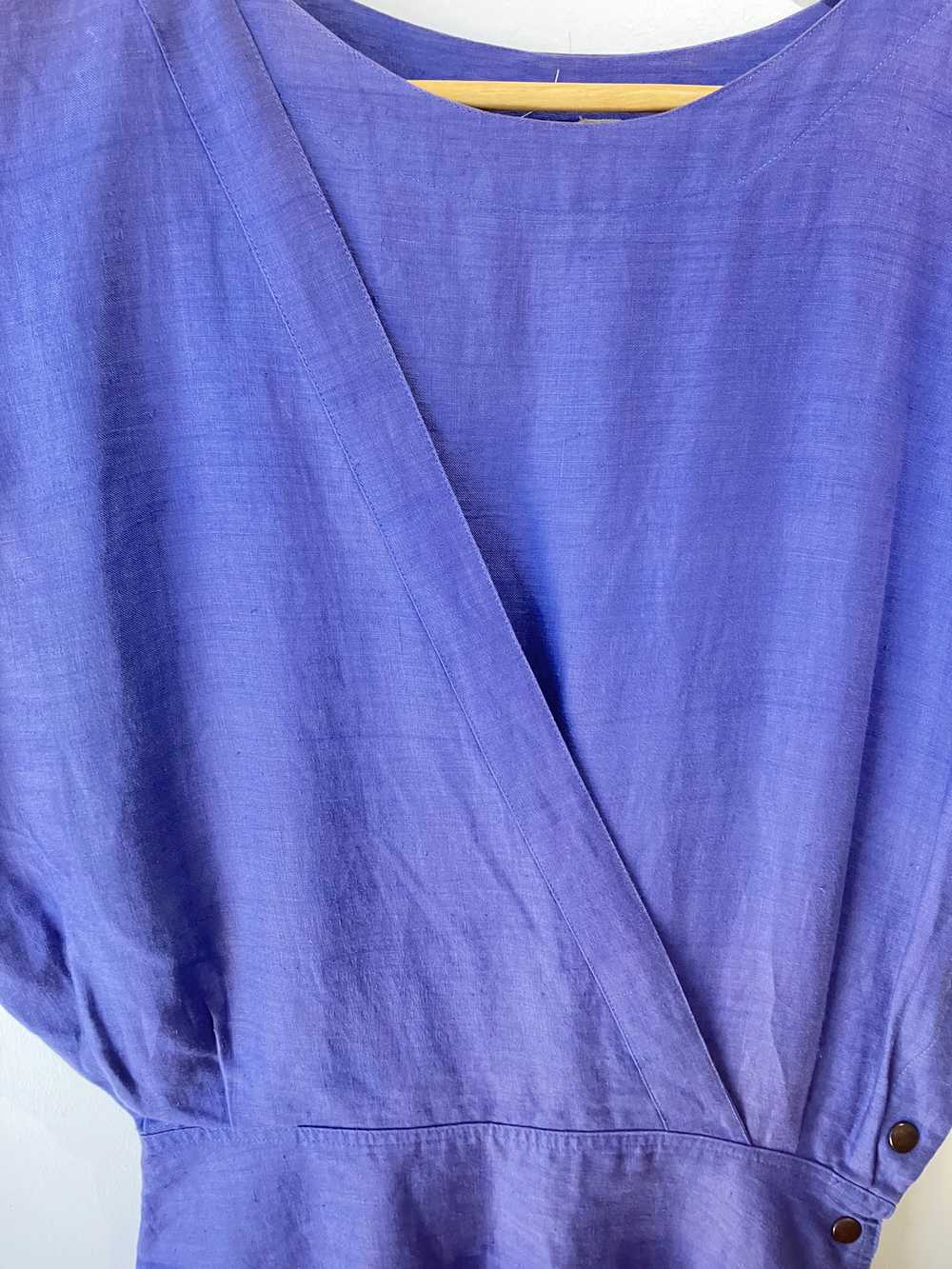 Vintage Ann Taylor 80's Periwinkle Linen Dress - image 6