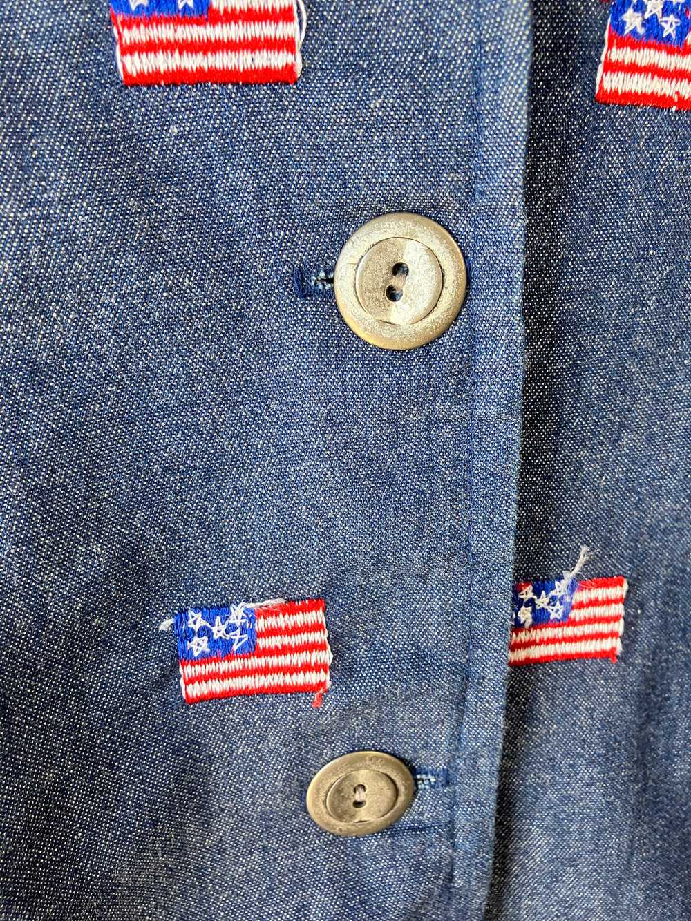 Vintage Style-Rite Denim Jacket with American Fla… - image 3