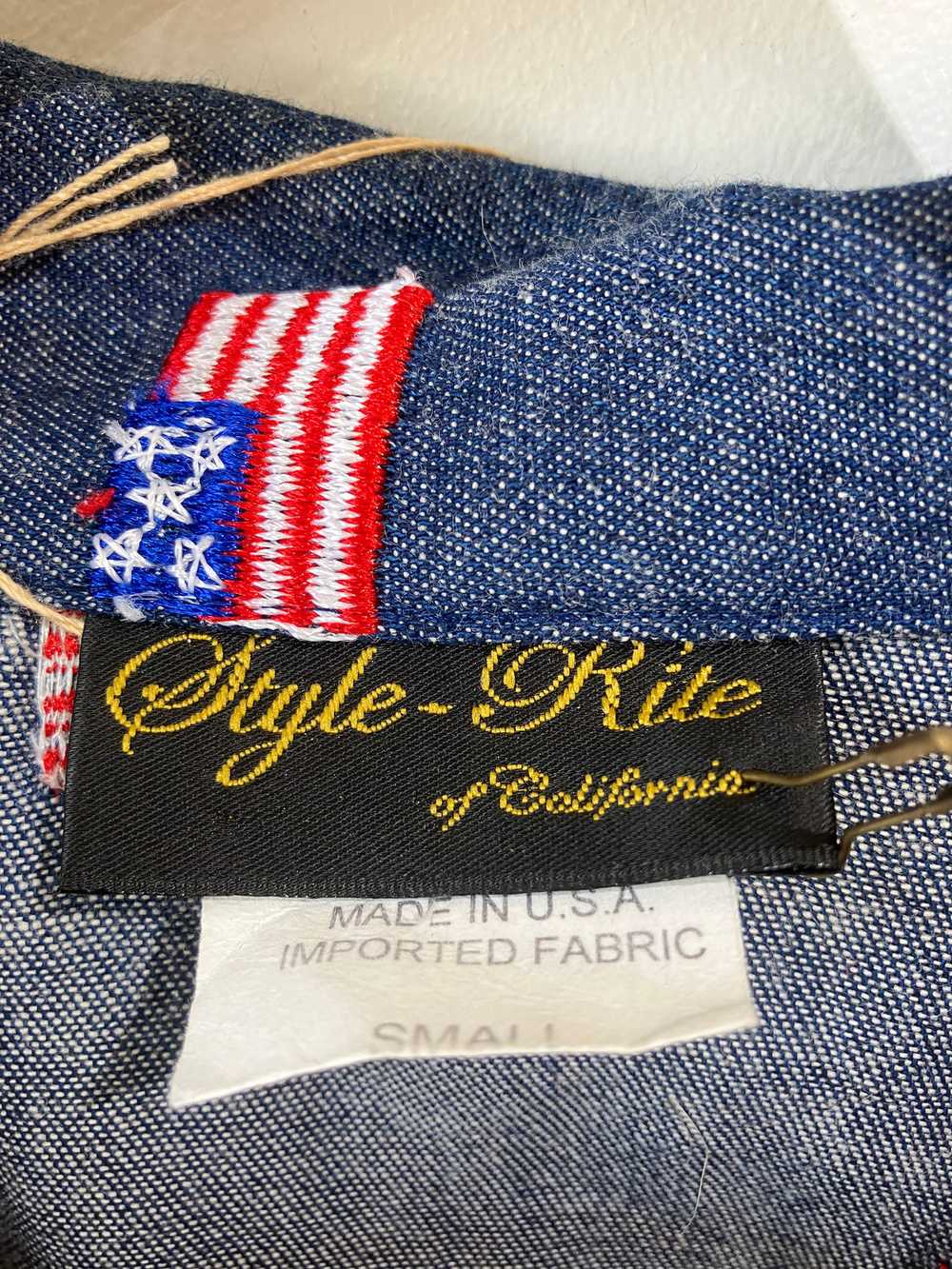 Vintage Style-Rite Denim Jacket with American Fla… - image 4
