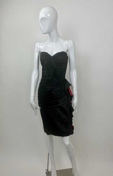 Emanuel Ungaro Strapless Black Lurex Dress