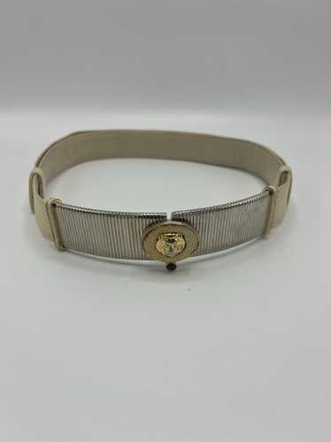 Judith Leiber Snake Gold Lion Buckle Waist Belt