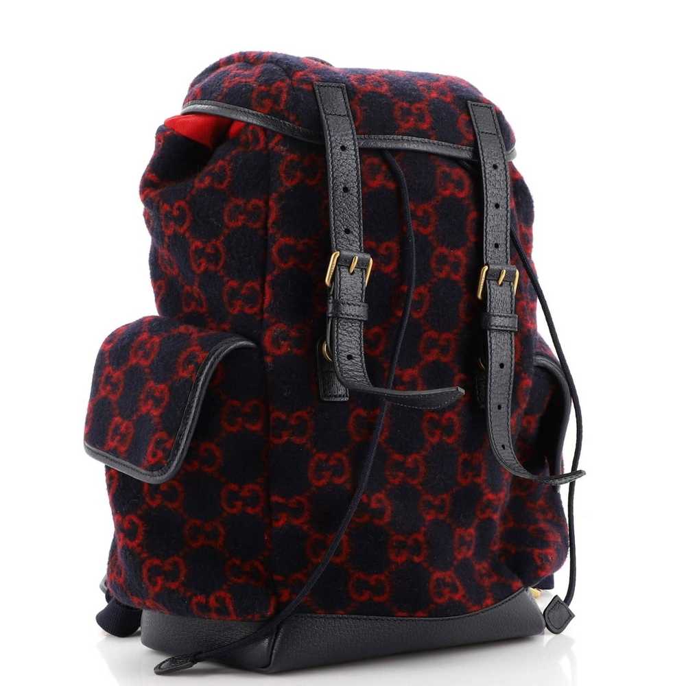 Gucci Double Pocket Belt Backpack GG Wool Medium - image 1