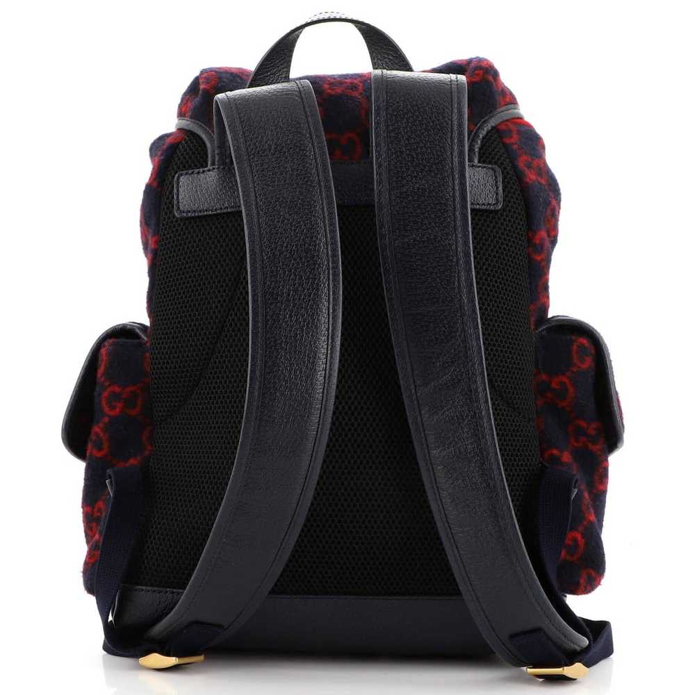 Gucci Double Pocket Belt Backpack GG Wool Medium - image 2