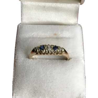 Victorian 18K Sapphire Diamond Ring