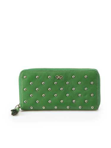 Anya Hindmarch Green Leather Studded Continental W