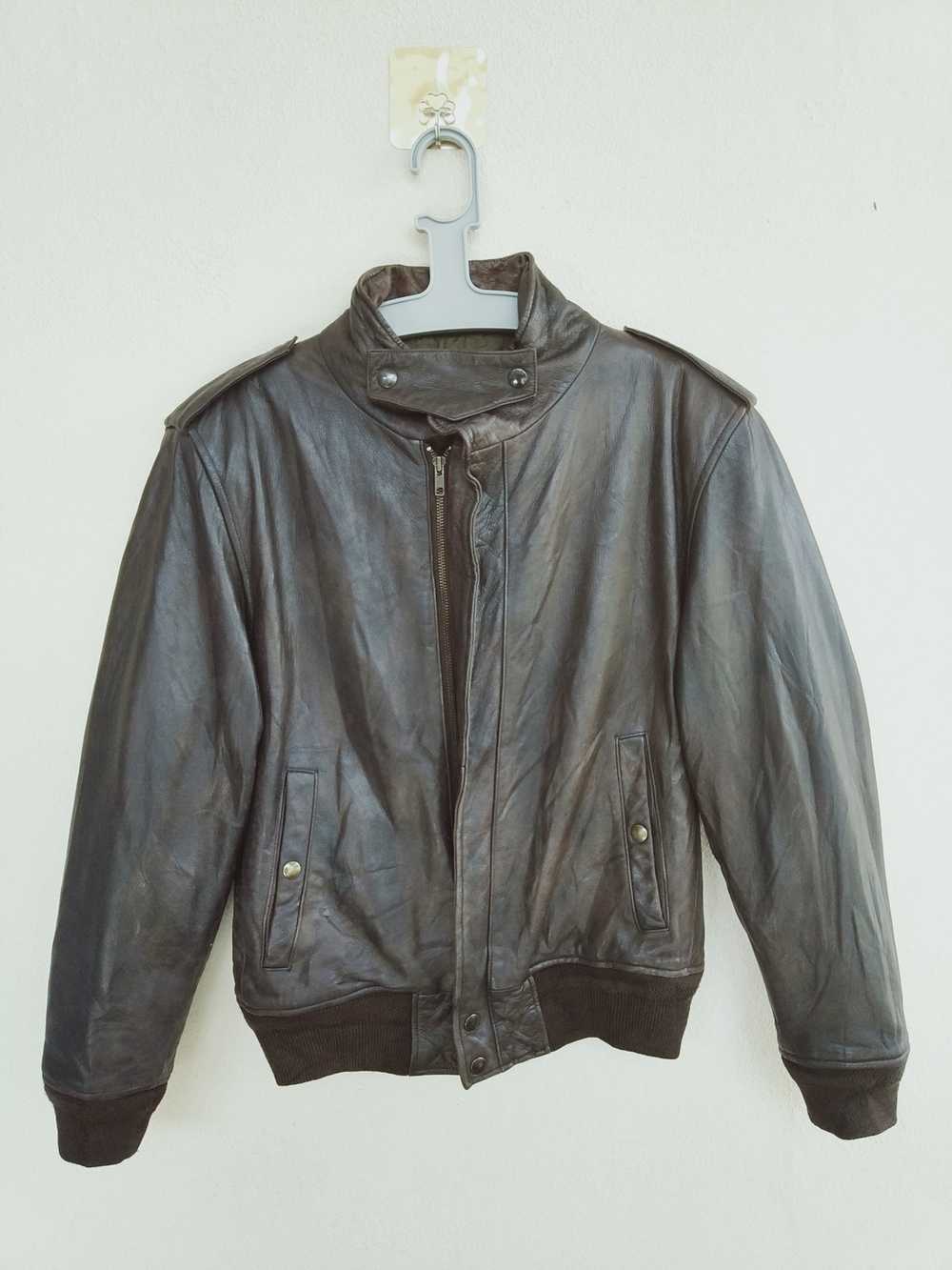 Japanese Brand × Leather Jacket Vintage Bassett W… - image 1