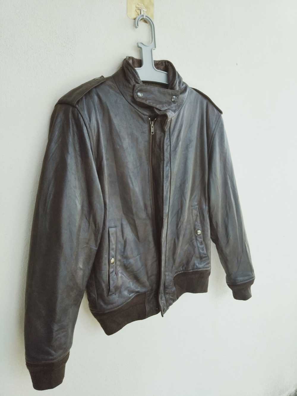 Japanese Brand × Leather Jacket Vintage Bassett W… - image 2