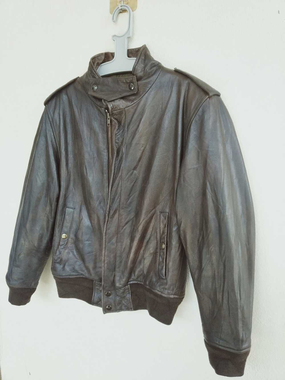 Japanese Brand × Leather Jacket Vintage Bassett W… - image 3