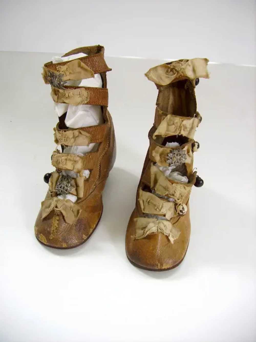 Antique Victorian Childs/Doll High Top Straps But… - image 2