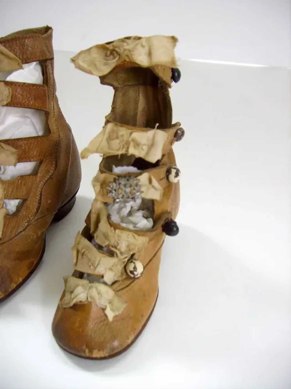 Antique Victorian Childs/Doll High Top Straps But… - image 5