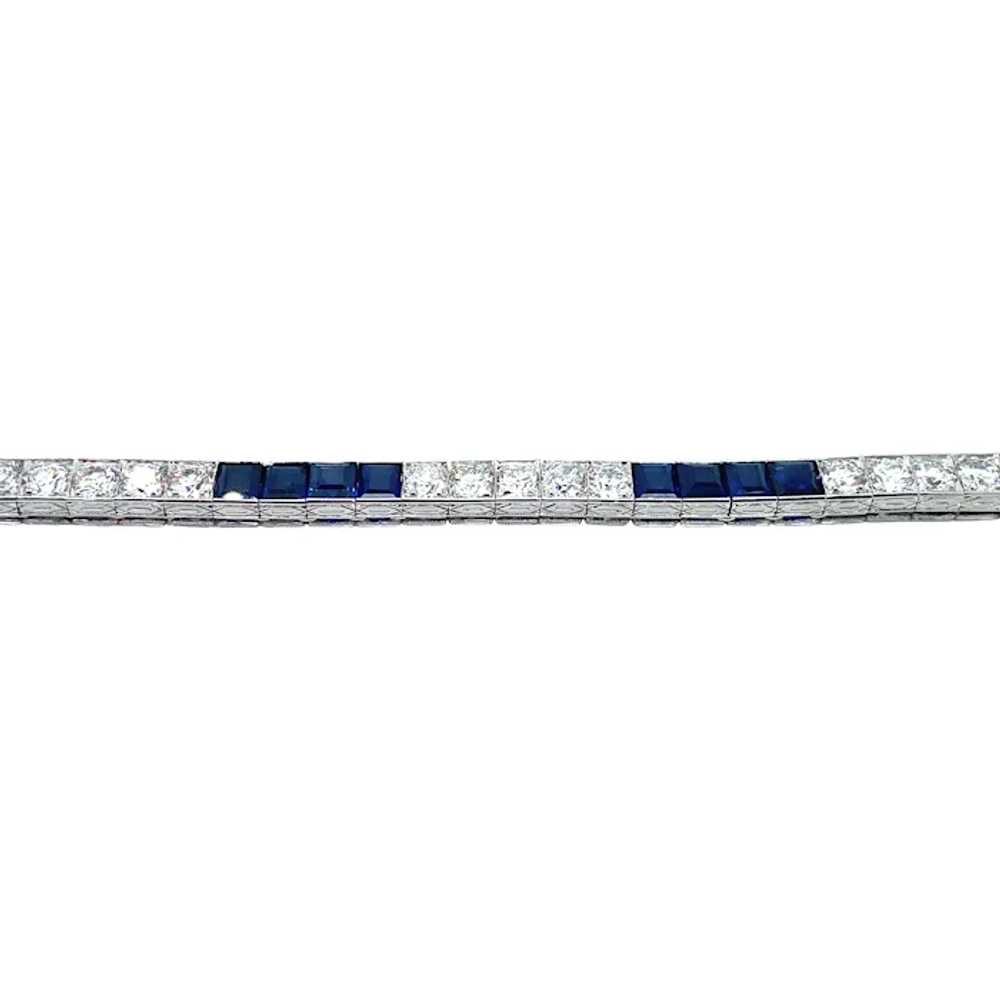 Art Deco Platinum Sapphire and Diamond Bracelet - image 3
