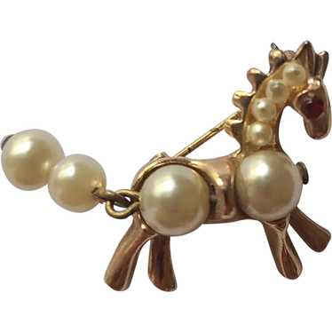 Vintage CORO TRIFARI Stylized Horse Pony FIGURAL … - image 1