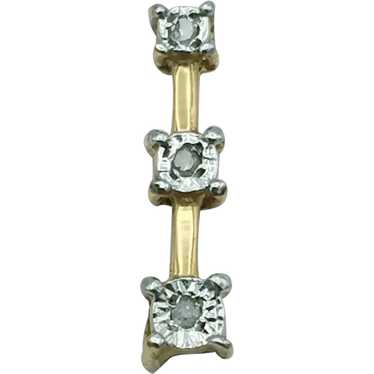 10K .03ctw Diamond Stick Pendant