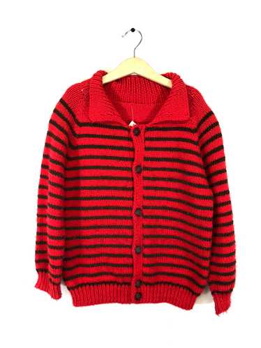 Kids' Hand Knit Striped Cardigan