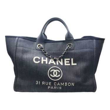 Chanel Orange Deauville Canvas Tote Bag Leather Cloth Pony-style calfskin  Cloth ref.502821 - Joli Closet