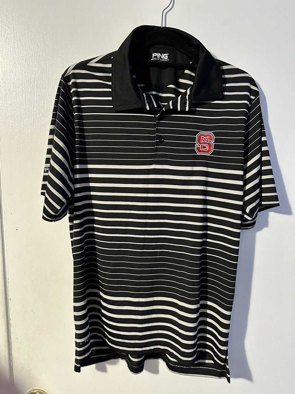 Ping Ping NC State Black Striped Polo - L - image 1