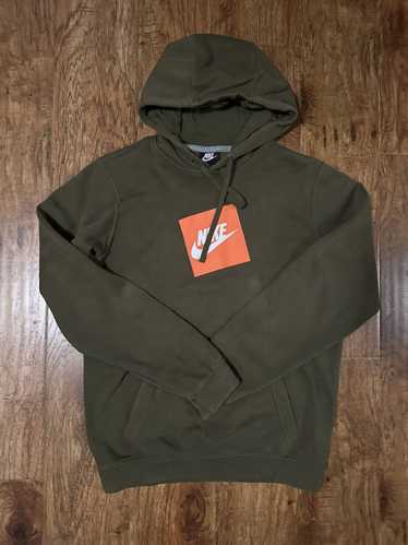 Olive green and orange nike outlet hoodie