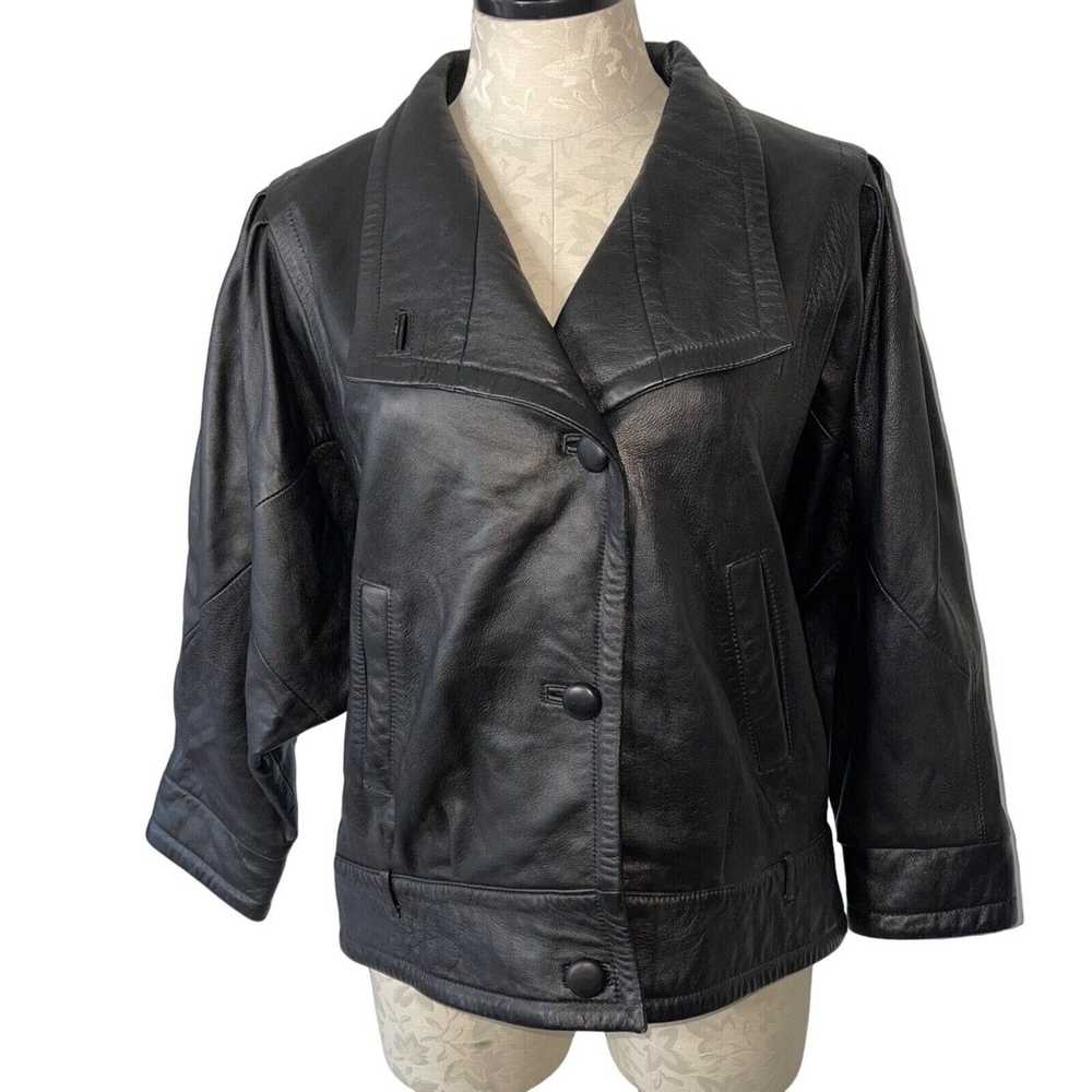 Vintage Vintage 1980s Womens Leather Moto Jacket … - image 1