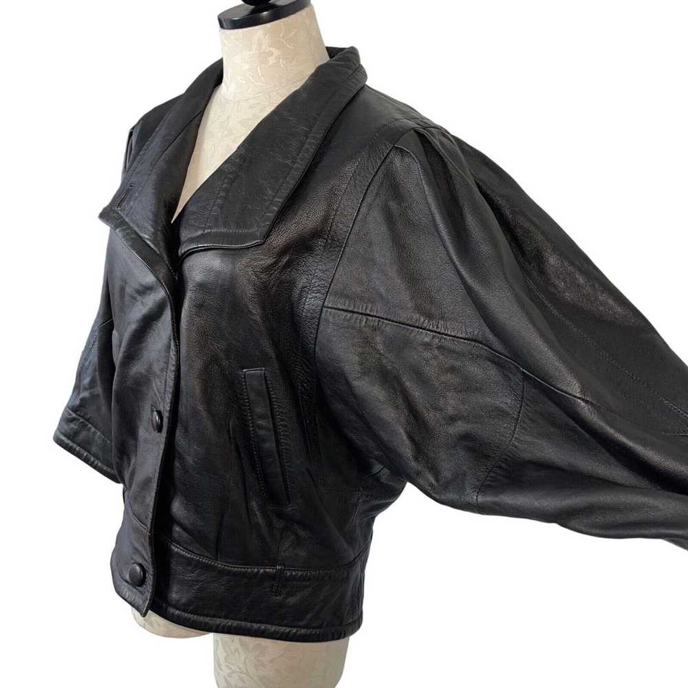 Vintage Vintage 1980s Womens Leather Moto Jacket … - image 9