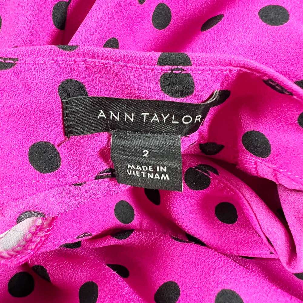 Ann Taylor Ann Taylor Pink Black Polka Dot Print … - image 2