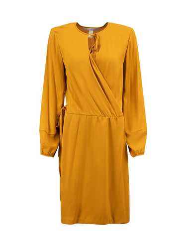 Diane von Furstenberg Camel Round Neck Wrap Dress - image 1