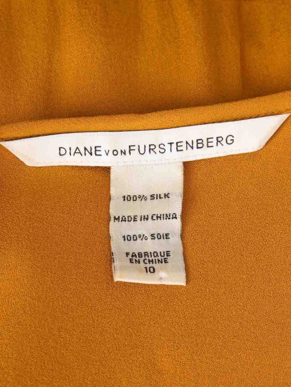 Diane von Furstenberg Camel Round Neck Wrap Dress - image 8