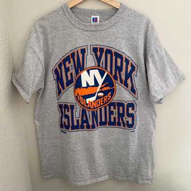 New York Islanders Fisherman 90's Retro NHL T-Shirt Sport Grey / XL