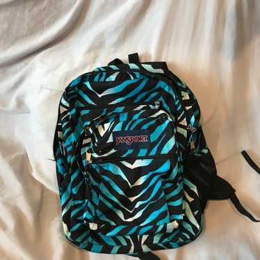 Jansport Superbreak Backpack - Durable for School & Travel, with Padded Shoulder Straps - (Black/White Zebra Stripe)