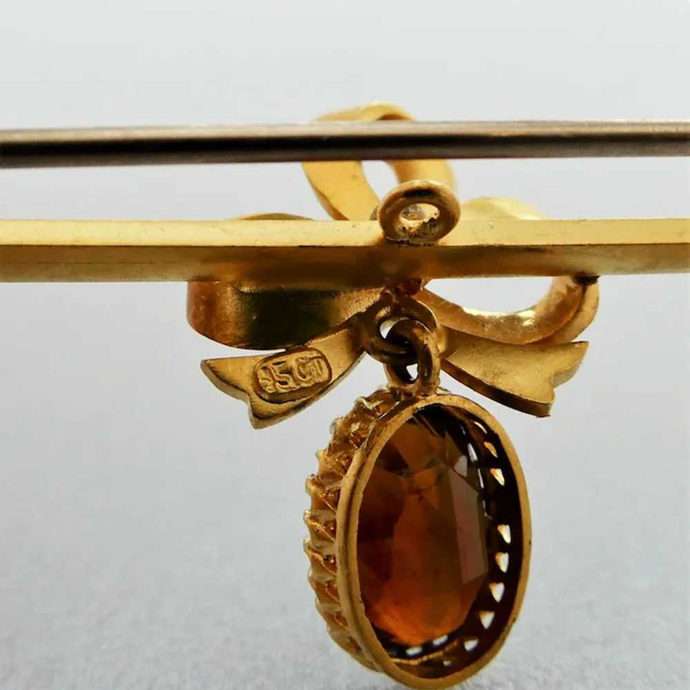 Antique Edwardian 15ct Gold Madeira Citrine & See… - image 6