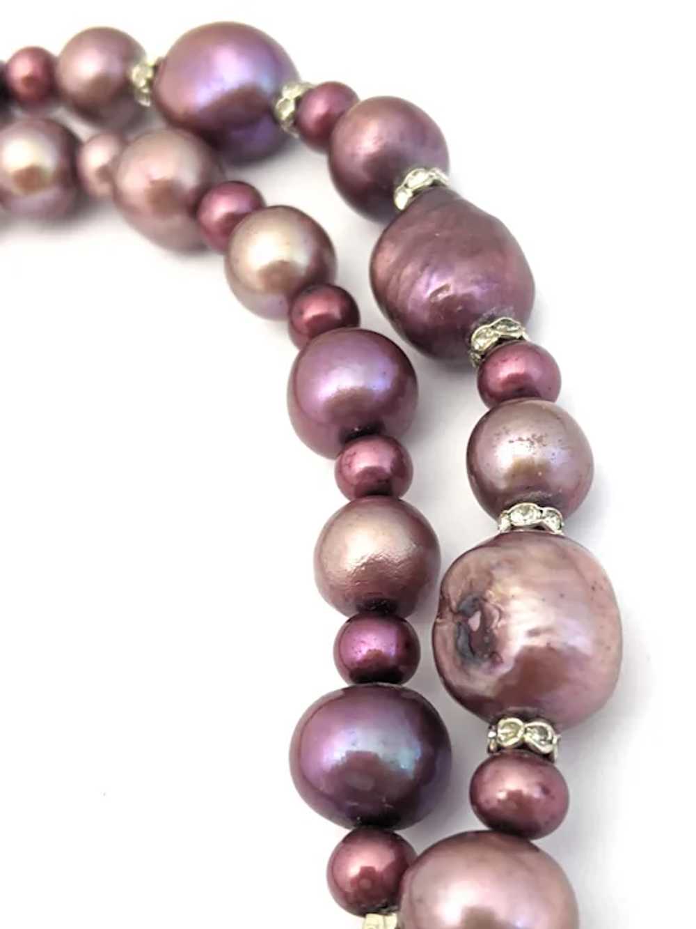 925 Sterling Silver Purple Pendant Beaded Gemston… - image 4
